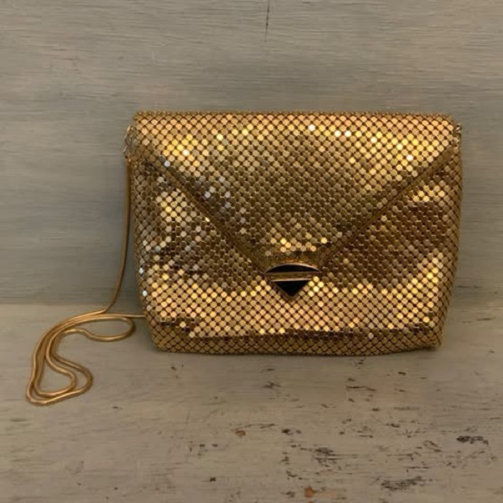 Vintage Gold Mesh Crossbody‎ Bag Purse New without Tag